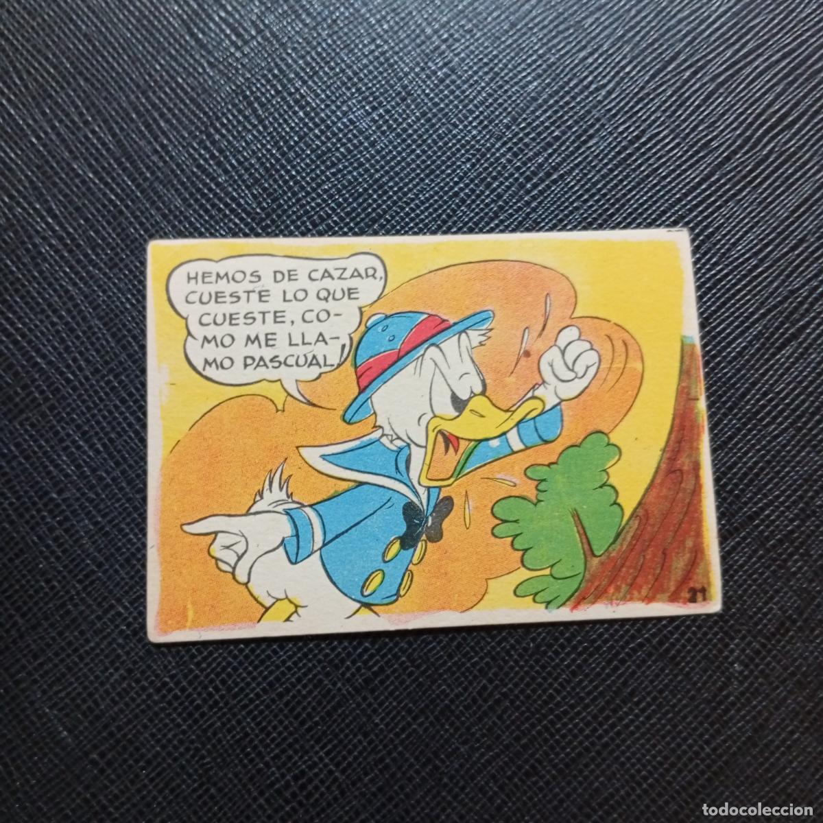 Collectable Antique Stickers: 21 EL PATO DONALD VA DE CAZA CHOCOLATES LLOVERAS DISNEY 1948 CROMO - SIN PEGAR - A214 PG289