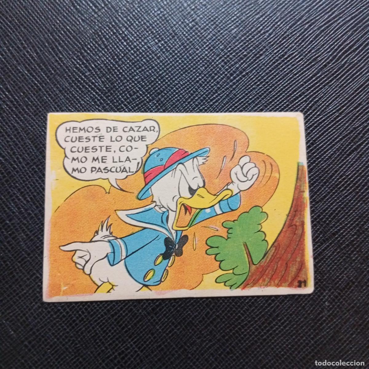 Collectable Antique Stickers: 21 EL PATO DONALD VA DE CAZA CHOCOLATES LLOVERAS DISNEY 1948 CROMO - SIN PEGAR - A214 PG289 B