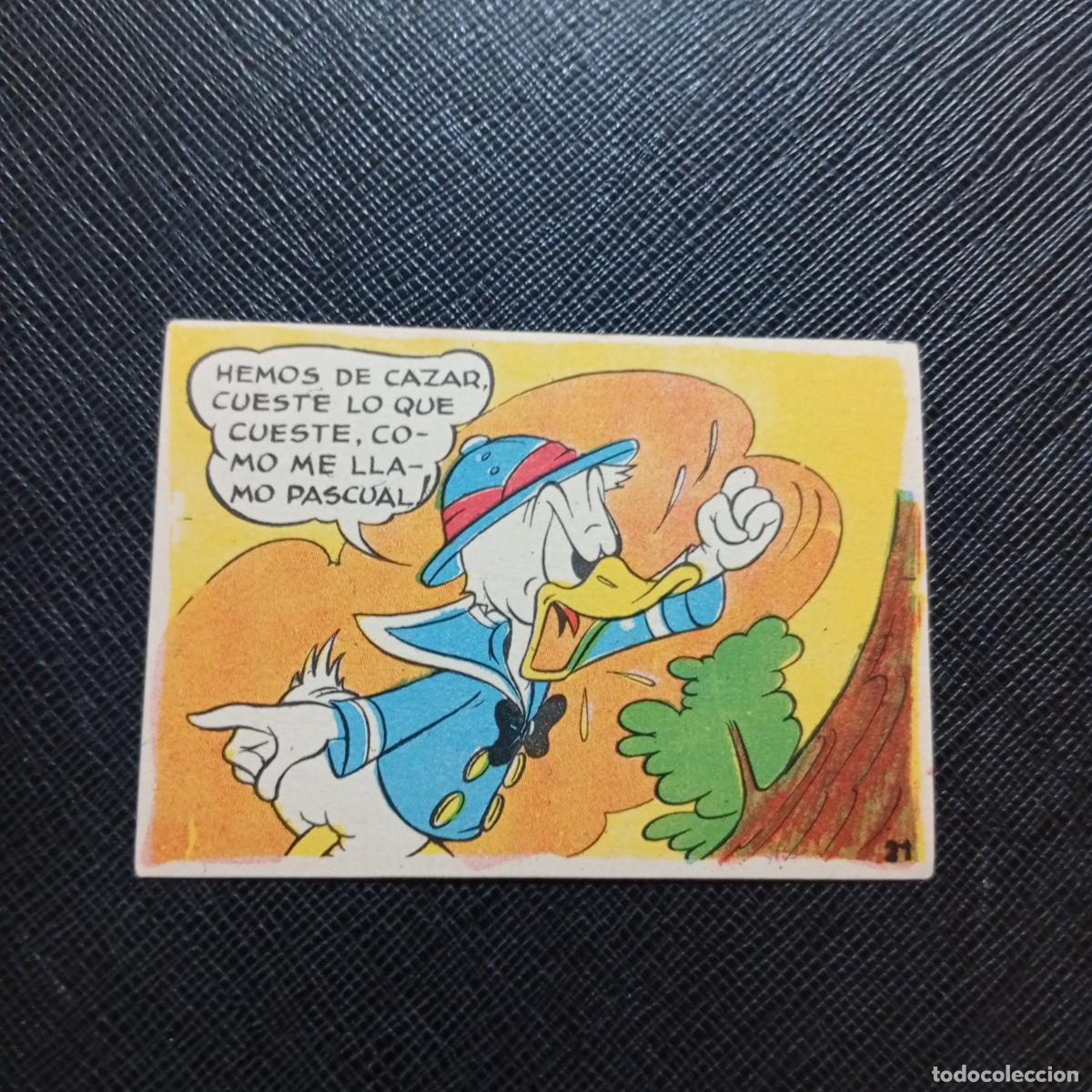 Coleccionismo cromos antiguos: 21 EL PATO DONALD VA DE CAZA CHOCOLATES LLOVERAS DISNEY 1948 CROMO - SIN PEGAR - A214 PG307 B
