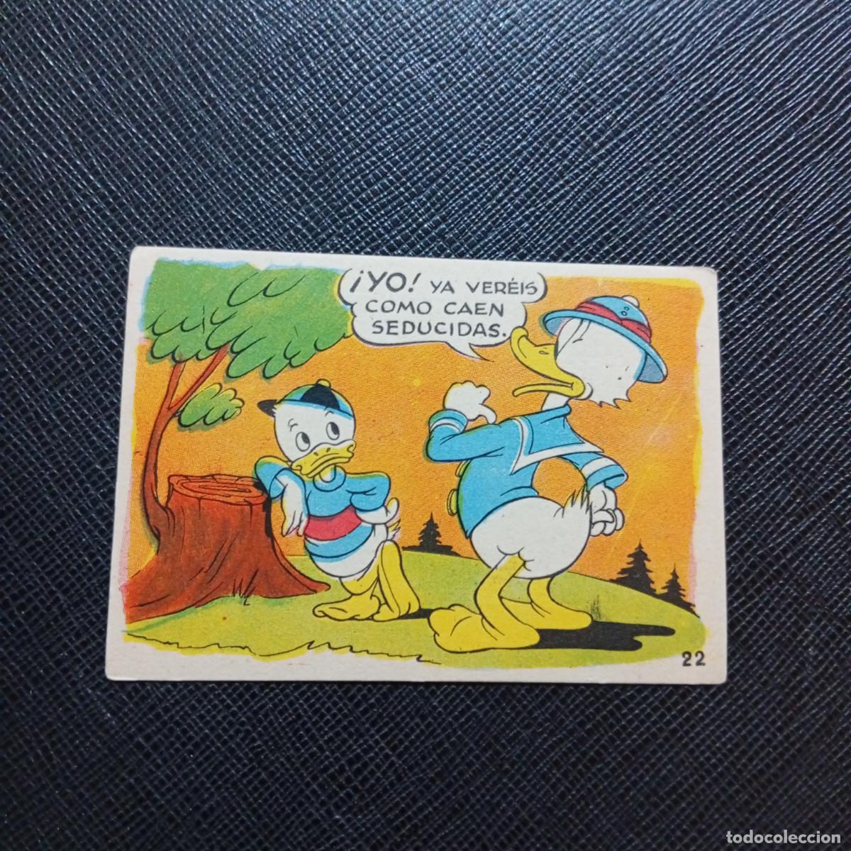 Coleccionismo cromos antiguos: 22 EL PATO DONALD VA DE CAZA CHOCOLATES LLOVERAS DISNEY 1948 CROMO - SIN PEGAR - A214 PG181