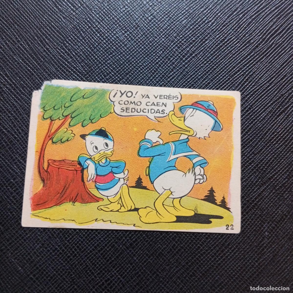 Coleccionismo cromos antiguos: 22 EL PATO DONALD VA DE CAZA CHOCOLATES LLOVERAS DISNEY 1948 CROMO - SIN PEGAR - A214 PG181 B