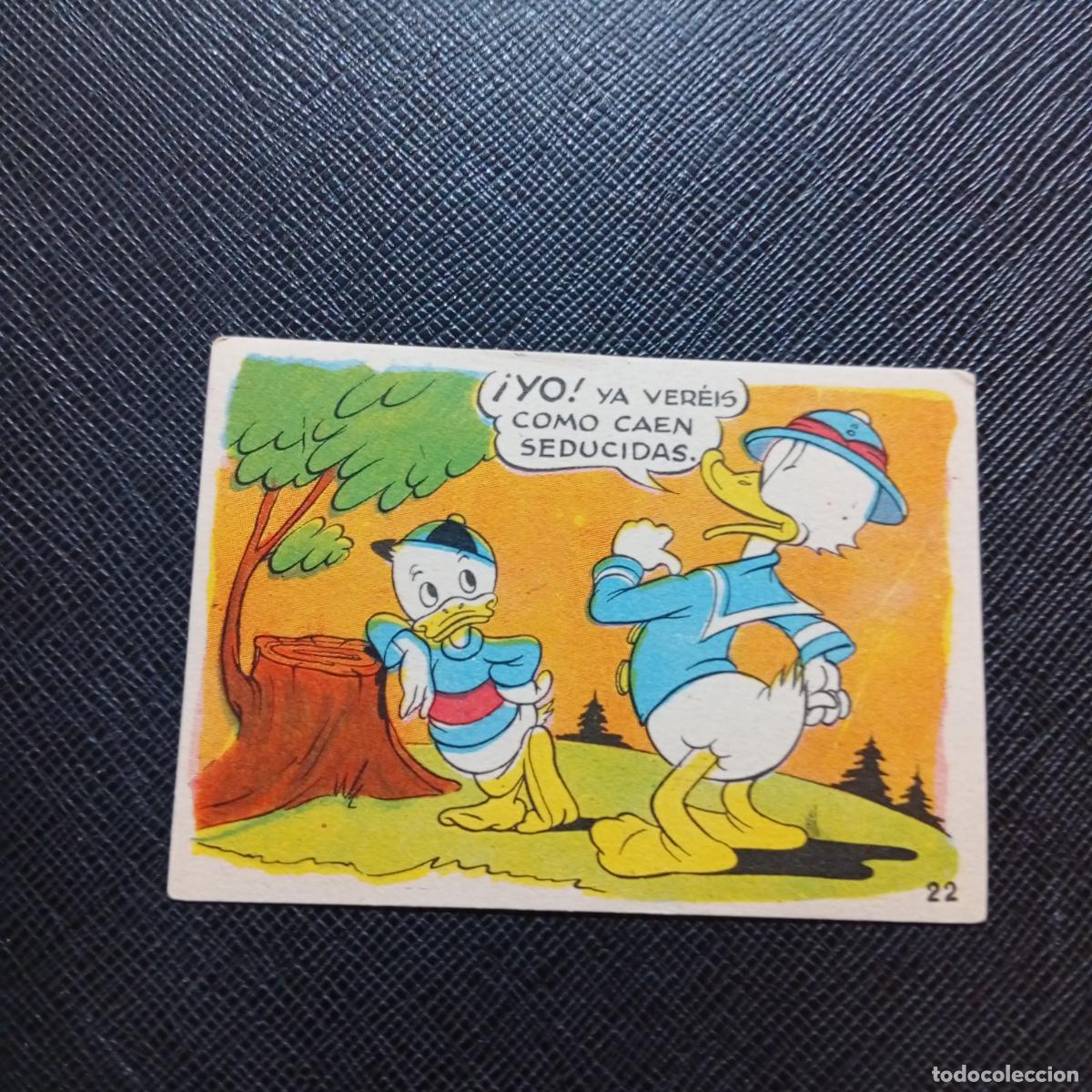 Coleccionismo cromos antiguos: 22 EL PATO DONALD VA DE CAZA CHOCOLATES LLOVERAS DISNEY 1948 CROMO - SIN PEGAR - A214 PG190