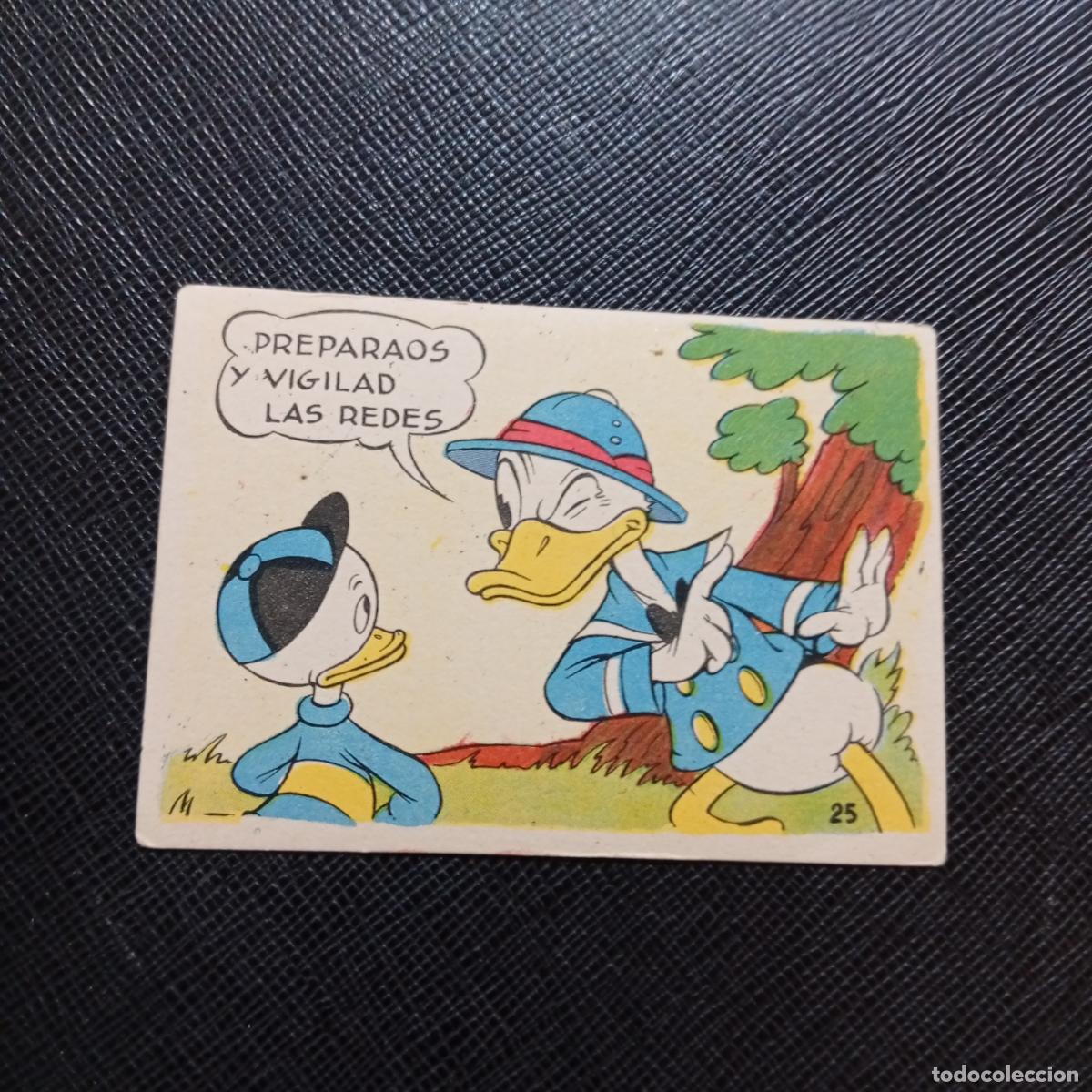Coleccionismo cromos antiguos: 25 EL PATO DONALD VA DE CAZA CHOCOLATES LLOVERAS DISNEY 1948 CROMO - SIN PEGAR - A214 PG199