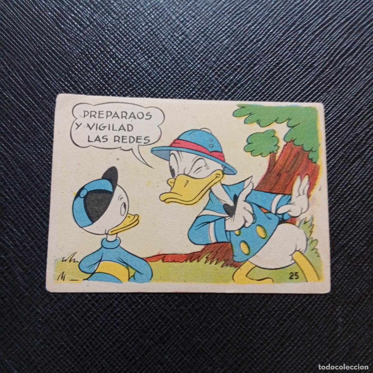 Coleccionismo cromos antiguos: 25 EL PATO DONALD VA DE CAZA CHOCOLATES LLOVERAS DISNEY 1948 CROMO - SIN PEGAR - A214 PG199 B