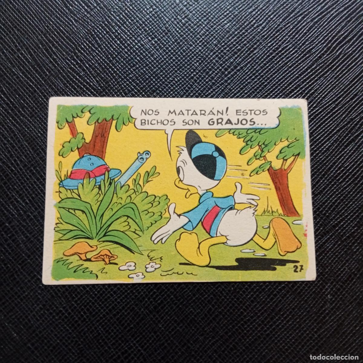 Coleccionismo cromos antiguos: 27 EL PATO DONALD VA DE CAZA CHOCOLATES LLOVERAS DISNEY 1948 CROMO - SIN PEGAR - A214 PG190 B