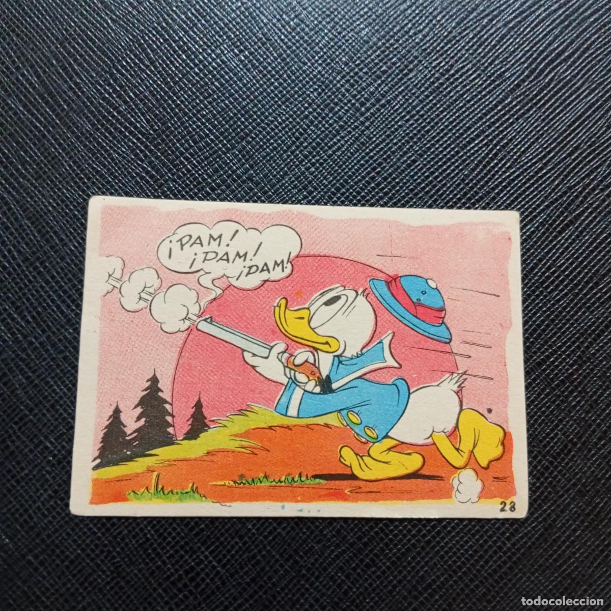 Coleccionismo cromos antiguos: 28 EL PATO DONALD VA DE CAZA CHOCOLATES LLOVERAS DISNEY 1948 CROMO - SIN PEGAR - A214 PG199