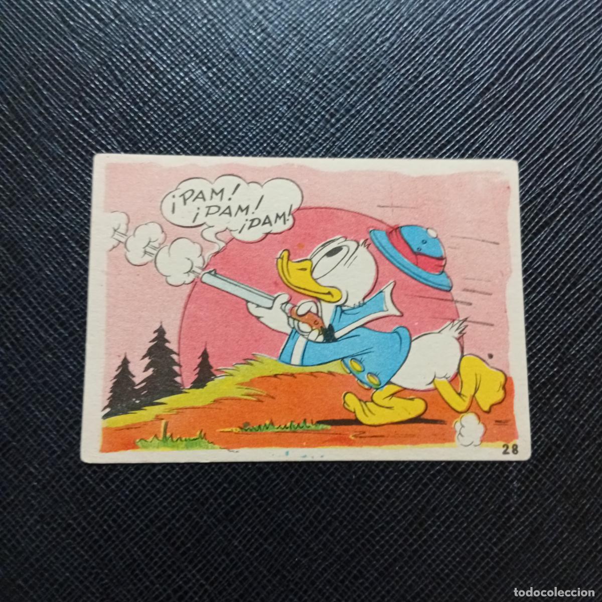 Coleccionismo cromos antiguos: 28 EL PATO DONALD VA DE CAZA CHOCOLATES LLOVERAS DISNEY 1948 CROMO - SIN PEGAR - A214 PG199 B