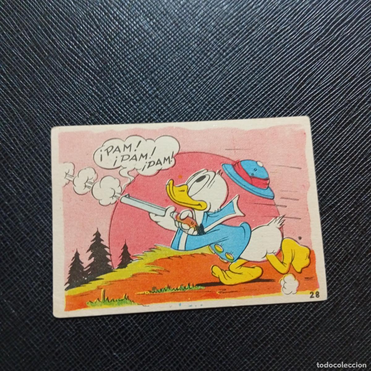 Coleccionismo cromos antiguos: 28 EL PATO DONALD VA DE CAZA CHOCOLATES LLOVERAS DISNEY 1948 CROMO - SIN PEGAR - A214 PG208