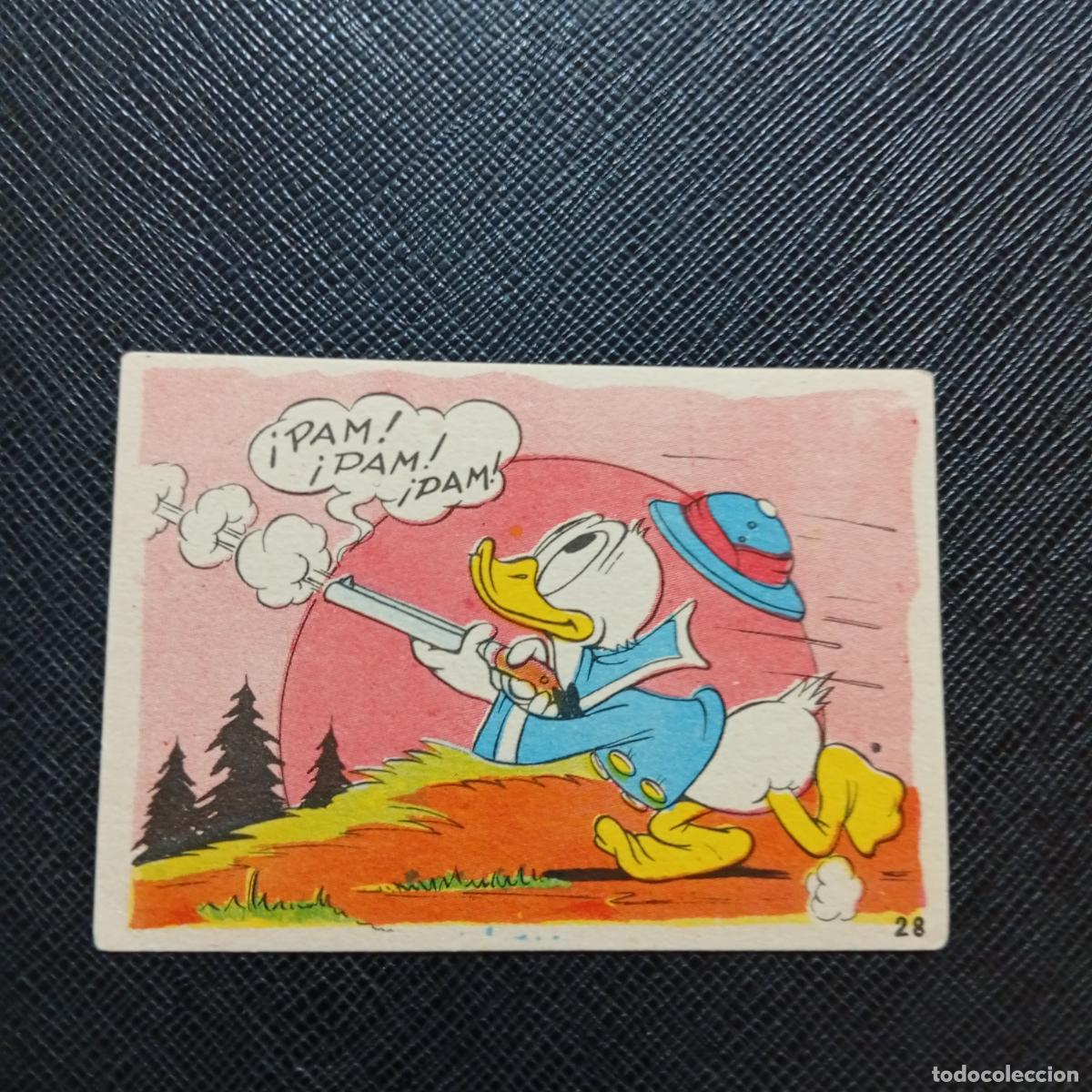 Coleccionismo cromos antiguos: 28 EL PATO DONALD VA DE CAZA CHOCOLATES LLOVERAS DISNEY 1948 CROMO - SIN PEGAR - A214 PG217