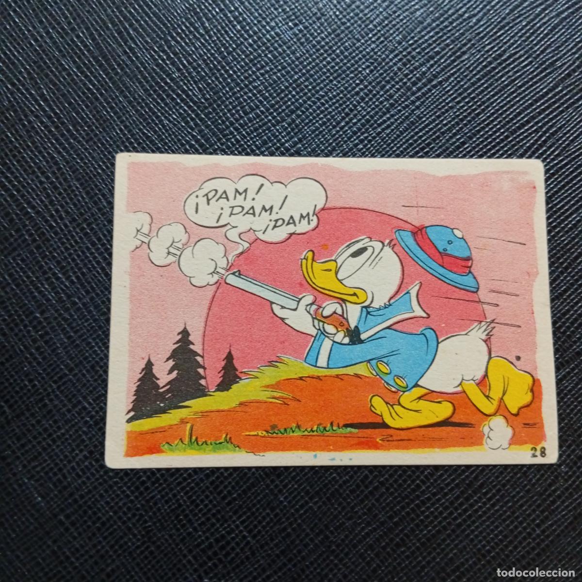 Coleccionismo cromos antiguos: 28 EL PATO DONALD VA DE CAZA CHOCOLATES LLOVERAS DISNEY 1948 CROMO - SIN PEGAR - A214 PG217 B