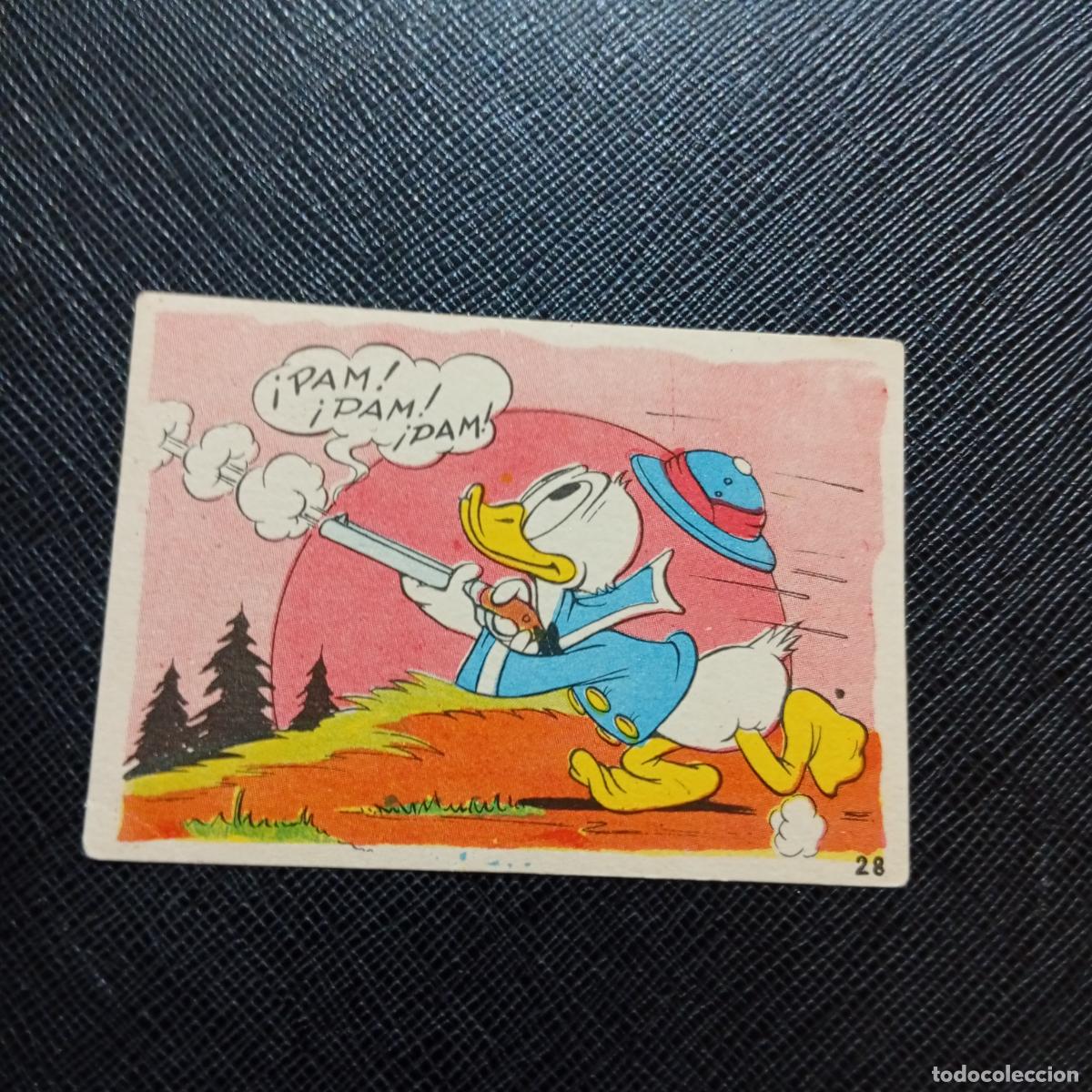 Coleccionismo cromos antiguos: 28 EL PATO DONALD VA DE CAZA CHOCOLATES LLOVERAS DISNEY 1948 CROMO - SIN PEGAR - A214 PG226