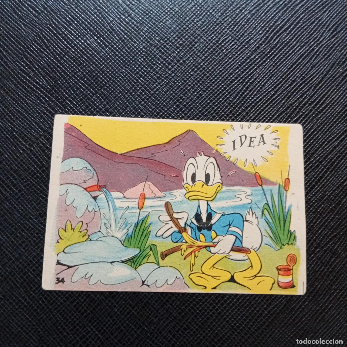 Coleccionismo cromos antiguos: 34 EL PATO DONALD VA DE CAZA CHOCOLATES LLOVERAS DISNEY 1948 CROMO - SIN PEGAR - A214 PG199 B