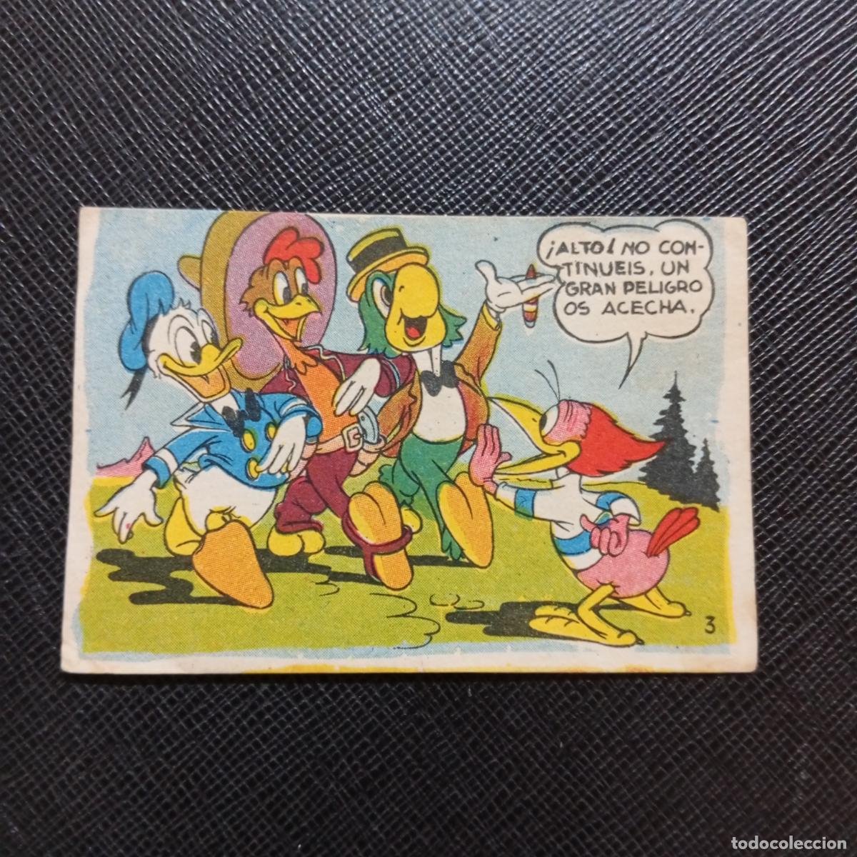 Coleccionismo cromos antiguos: 2 LOS TRES CABALLEROS Y STROMBOLI CHOCOLATES LLOVERAS DISNEY 1948 CROMO - SIN PEGAR - A214 PG208