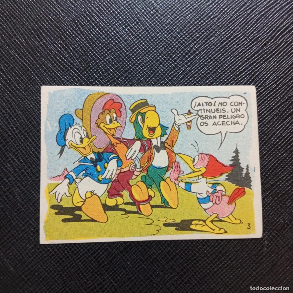 Collezionismo Figurine antiche: 3 LOS TRES CABALLEROS Y STROMBOLI CHOCOLATES LLOVERAS DISNEY 1948 CROMO - SIN PEGAR - A214 PG226 B