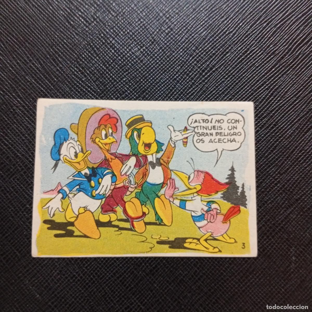 Collezionismo Figurine antiche: 3 LOS TRES CABALLEROS Y STROMBOLI CHOCOLATES LLOVERAS DISNEY 1948 CROMO - SIN PEGAR - A214 PG235