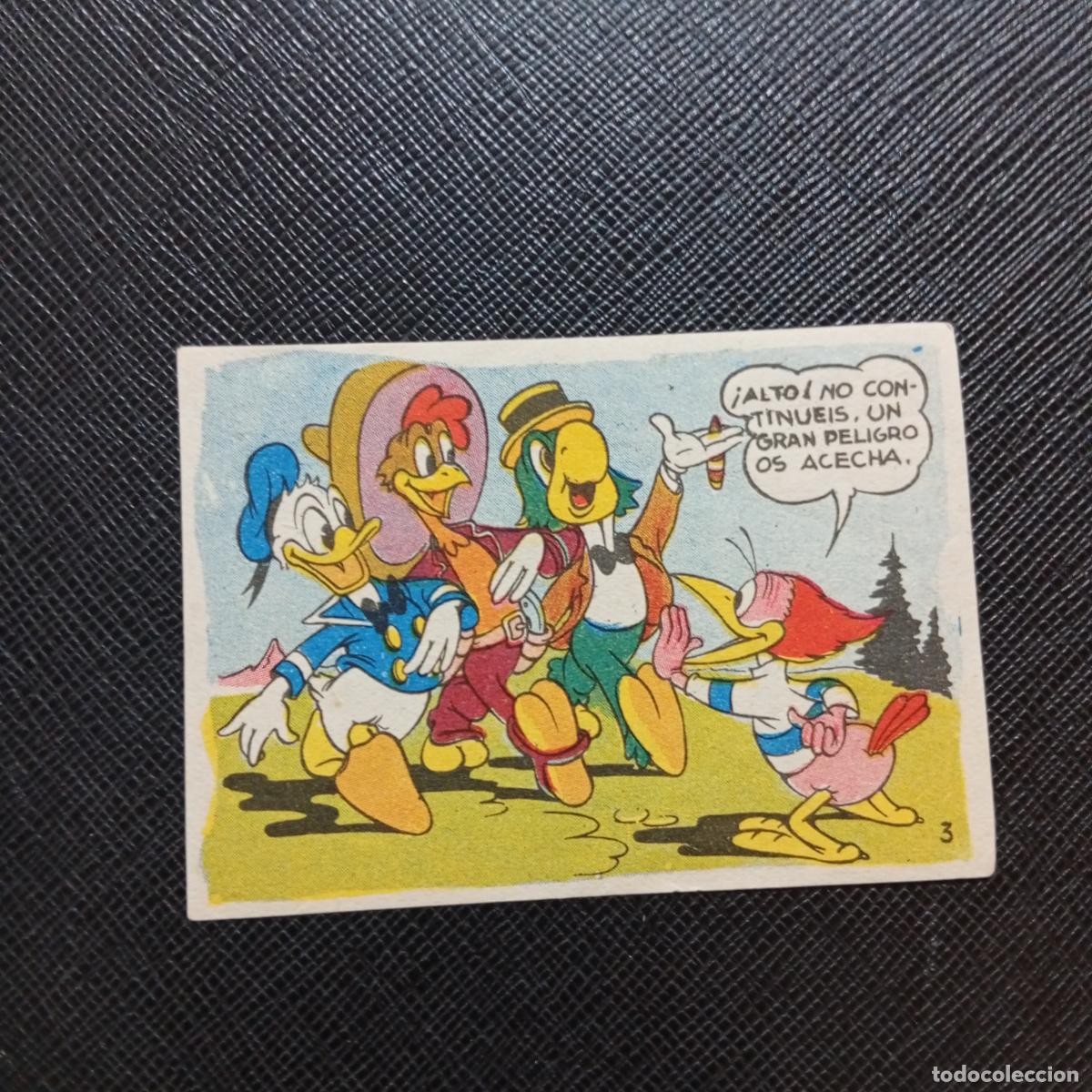 Collezionismo Figurine antiche: 3 LOS TRES CABALLEROS Y STROMBOLI CHOCOLATES LLOVERAS DISNEY 1948 CROMO - SIN PEGAR - A214 PG235 B