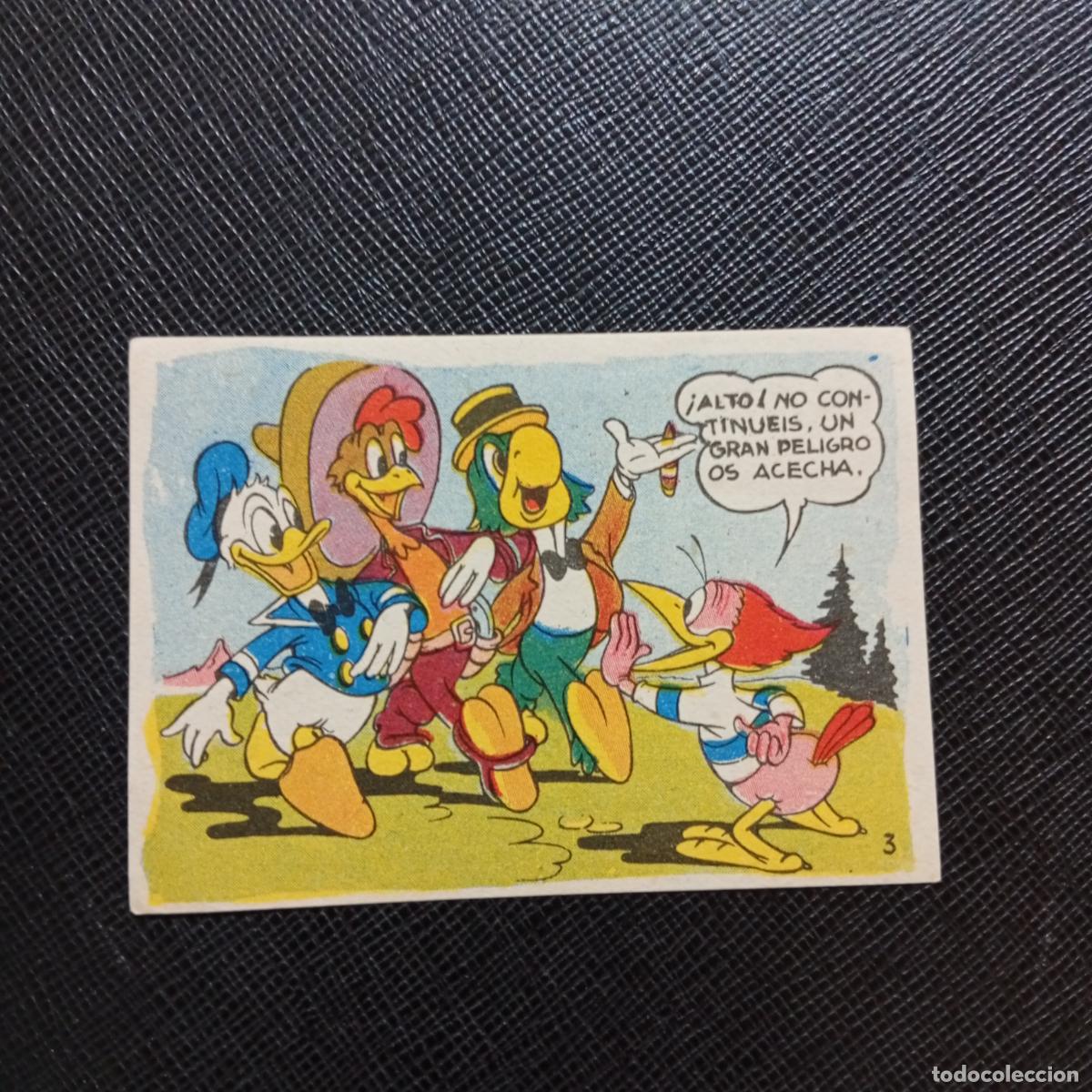 Collezionismo Figurine antiche: 3 LOS TRES CABALLEROS Y STROMBOLI CHOCOLATES LLOVERAS DISNEY 1948 CROMO - SIN PEGAR - A214 PG244 B