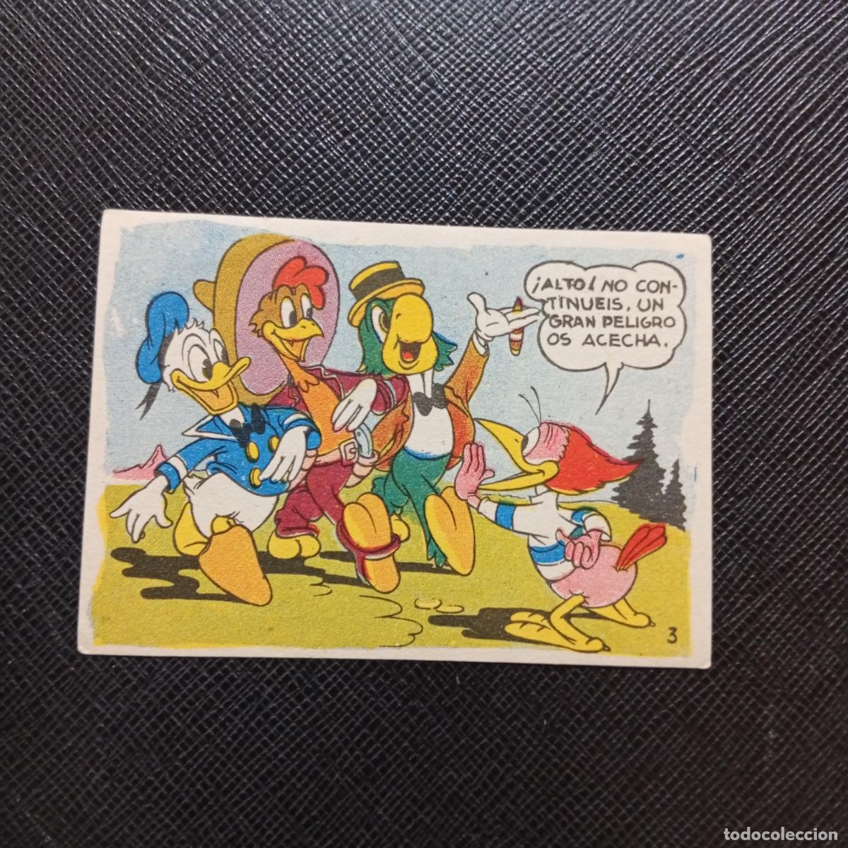Collezionismo Figurine antiche: 3 LOS TRES CABALLEROS Y STROMBOLI CHOCOLATES LLOVERAS DISNEY 1948 CROMO - SIN PEGAR - A214 PG253