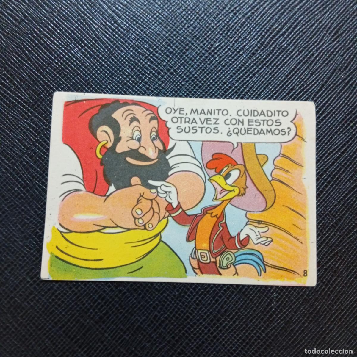 Collectionnisme Cartes &agrave; collectionner anciennes: 8 LOS TRES CABALLEROS Y STROMBOLI CHOCOLATES LLOVERAS DISNEY 1948 CROMO - SIN PEGAR - A214 PG226