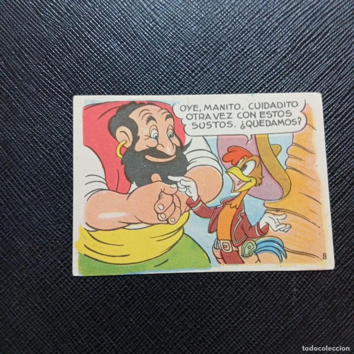 Collectionnisme Cartes &agrave; collectionner anciennes: 8 LOS TRES CABALLEROS Y STROMBOLI CHOCOLATES LLOVERAS DISNEY 1948 CROMO - SIN PEGAR - A214 PG226 B