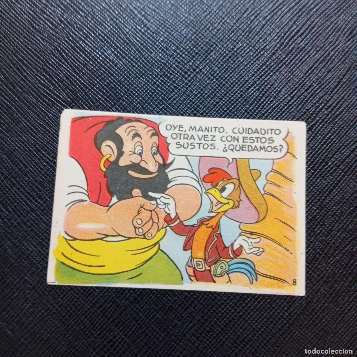 Collectionnisme Cartes &agrave; collectionner anciennes: 8 LOS TRES CABALLEROS Y STROMBOLI CHOCOLATES LLOVERAS DISNEY 1948 CROMO - SIN PEGAR - A214 PG235