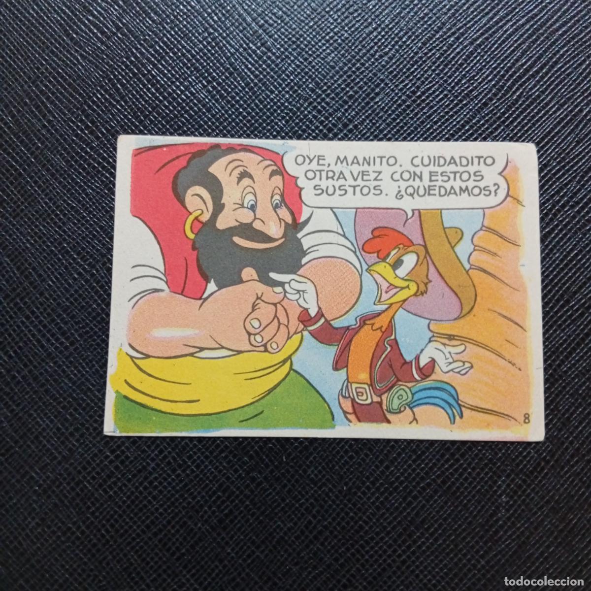 Collectionnisme Cartes &agrave; collectionner anciennes: 8 LOS TRES CABALLEROS Y STROMBOLI CHOCOLATES LLOVERAS DISNEY 1948 CROMO - SIN PEGAR - A214 PG235 B