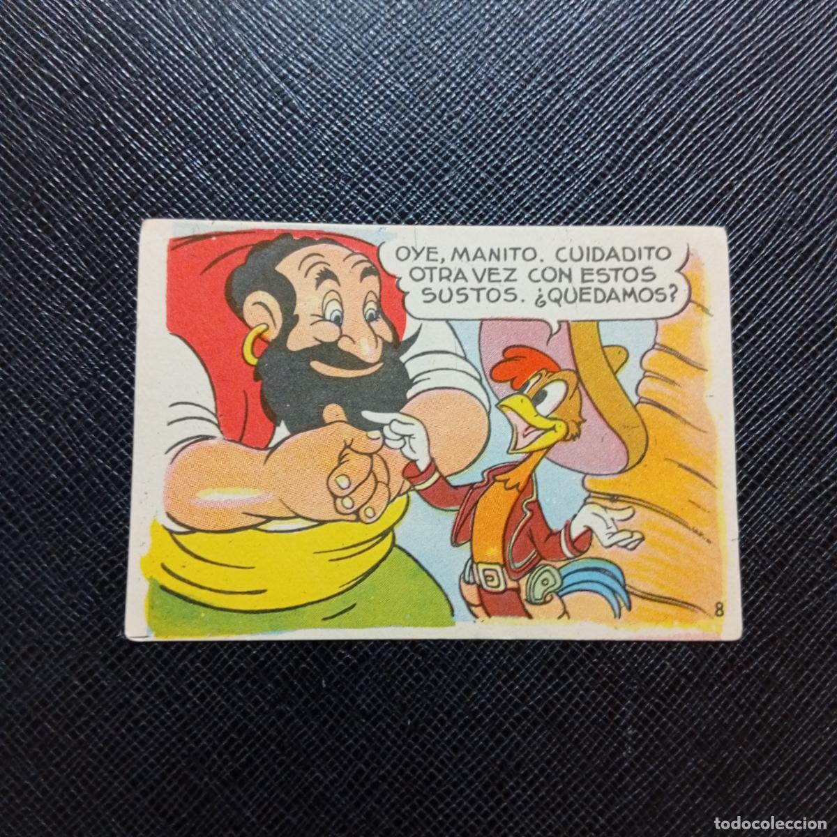 Collectionnisme Cartes &agrave; collectionner anciennes: 8 LOS TRES CABALLEROS Y STROMBOLI CHOCOLATES LLOVERAS DISNEY 1948 CROMO - SIN PEGAR - A214 PG244