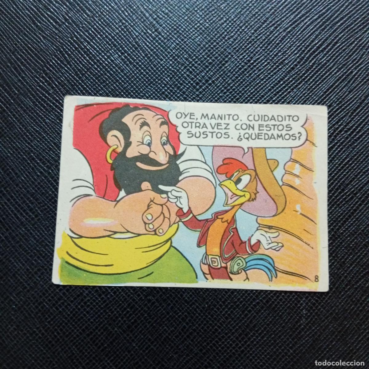 Collectionnisme Cartes &agrave; collectionner anciennes: 8 LOS TRES CABALLEROS Y STROMBOLI CHOCOLATES LLOVERAS DISNEY 1948 CROMO - SIN PEGAR - A214 PG253