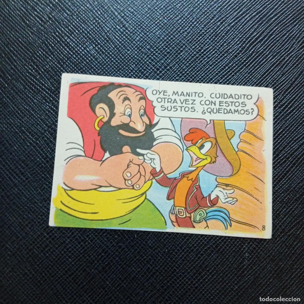 Collectionnisme Cartes &agrave; collectionner anciennes: 8 LOS TRES CABALLEROS Y STROMBOLI CHOCOLATES LLOVERAS DISNEY 1948 CROMO - SIN PEGAR - A214 PG253 B