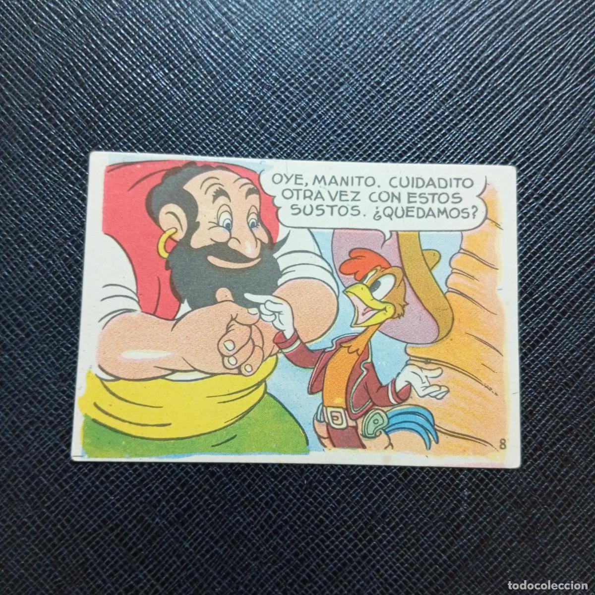 Collectionnisme Cartes &agrave; collectionner anciennes: 8 LOS TRES CABALLEROS Y STROMBOLI CHOCOLATES LLOVERAS DISNEY 1948 CROMO - SIN PEGAR - A214 PG262
