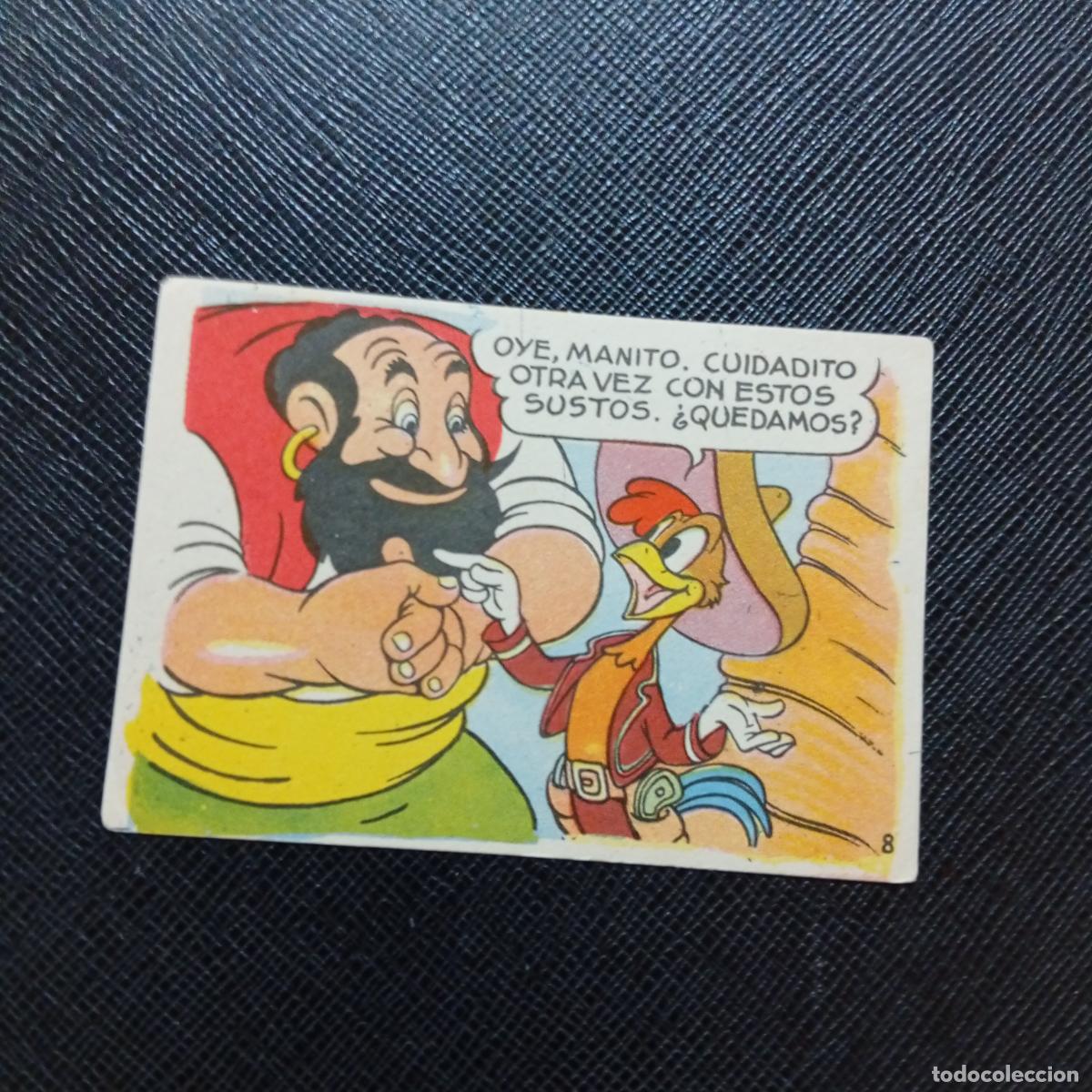 Collectionnisme Cartes &agrave; collectionner anciennes: 8 LOS TRES CABALLEROS Y STROMBOLI CHOCOLATES LLOVERAS DISNEY 1948 CROMO - SIN PEGAR - A214 PG262 B