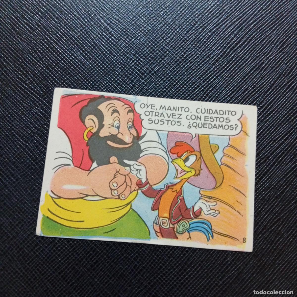 Collectionnisme Cartes &agrave; collectionner anciennes: 8 LOS TRES CABALLEROS Y STROMBOLI CHOCOLATES LLOVERAS DISNEY 1948 CROMO - SIN PEGAR - A214 PG271