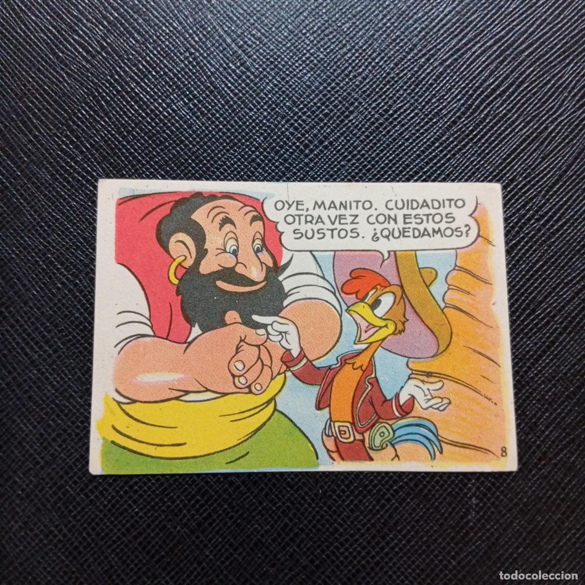 Collectionnisme Cartes &agrave; collectionner anciennes: 8 LOS TRES CABALLEROS Y STROMBOLI CHOCOLATES LLOVERAS DISNEY 1948 CROMO - SIN PEGAR - A214 PG271 B