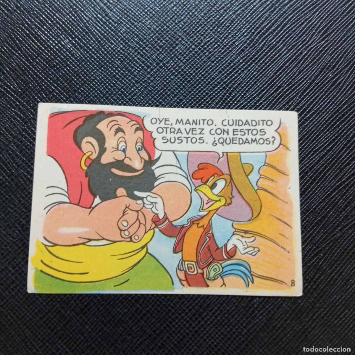 Collectionnisme Cartes &agrave; collectionner anciennes: 8 LOS TRES CABALLEROS Y STROMBOLI CHOCOLATES LLOVERAS DISNEY 1948 CROMO - SIN PEGAR - A214 PG370