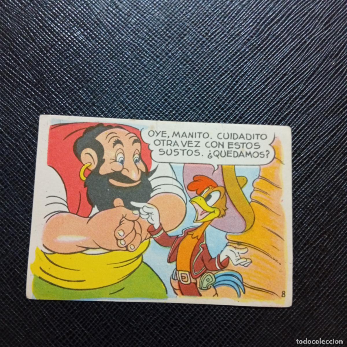 Collectionnisme Cartes &agrave; collectionner anciennes: 8 LOS TRES CABALLEROS Y STROMBOLI CHOCOLATES LLOVERAS DISNEY 1948 CROMO - SIN PEGAR - A214 PG370 B