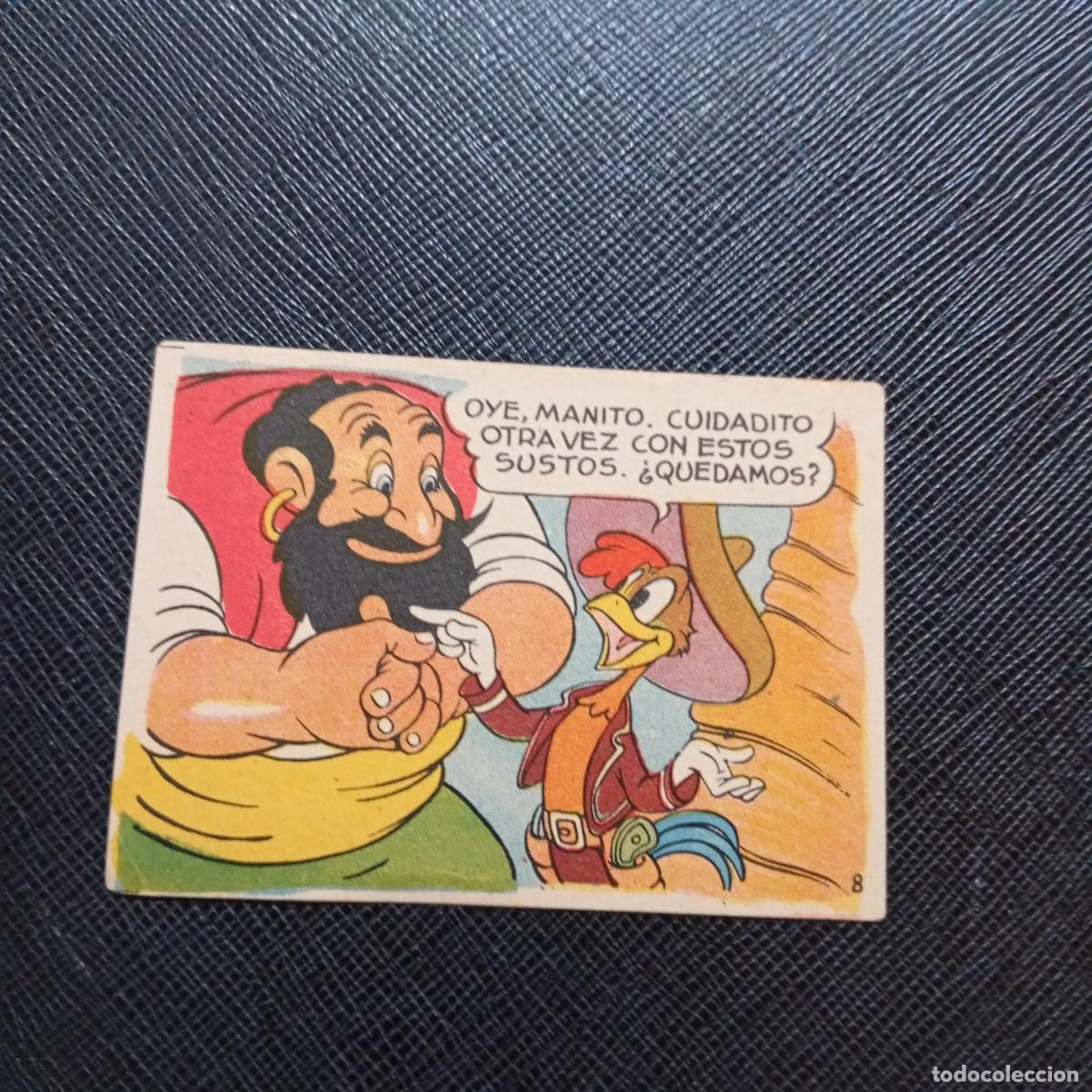 Collectionnisme Cartes &agrave; collectionner anciennes: 8 LOS TRES CABALLEROS Y STROMBOLI CHOCOLATES LLOVERAS DISNEY 1948 CROMO - SIN PEGAR - A214 PG379 B