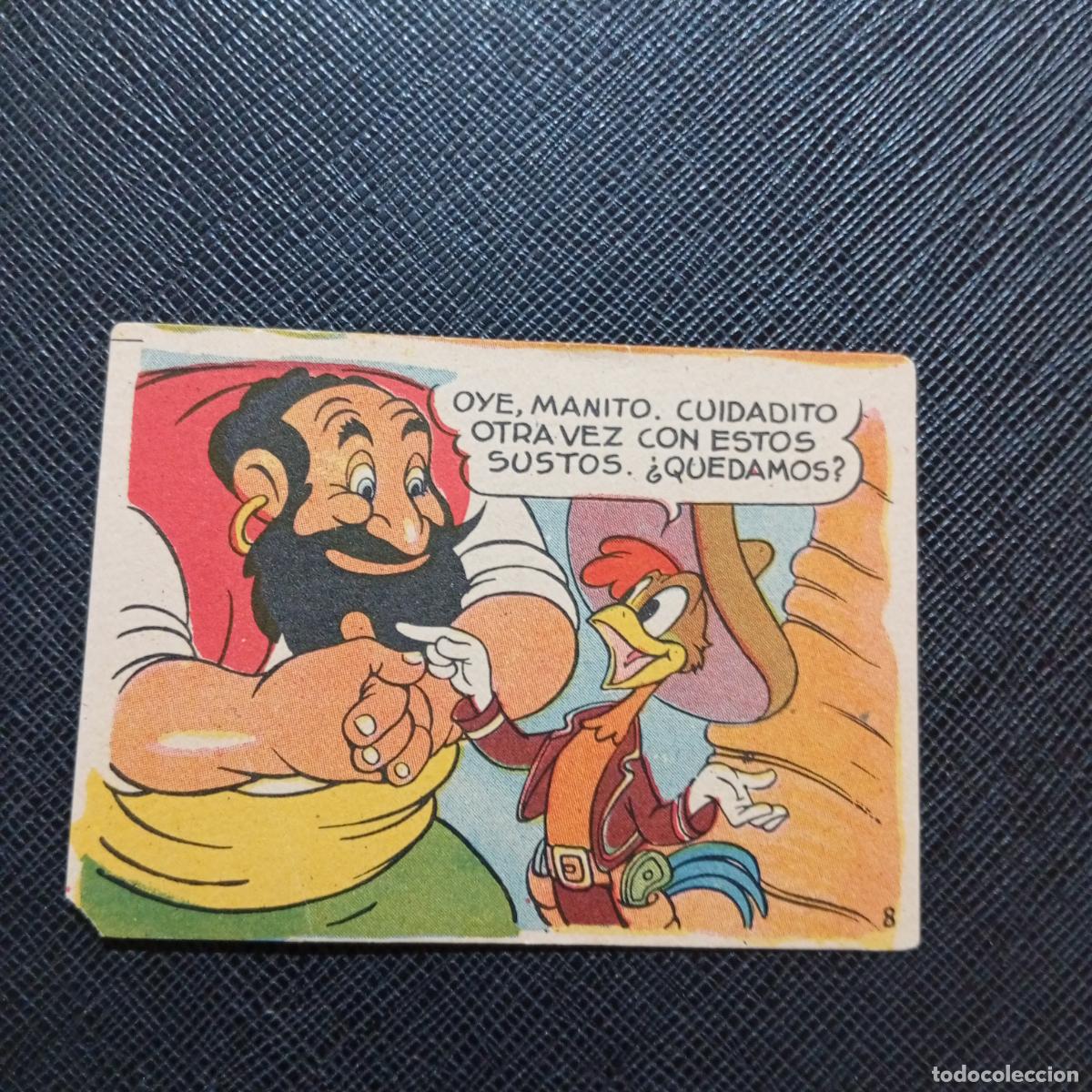 Collectionnisme Cartes &agrave; collectionner anciennes: 8 LOS TRES CABALLEROS Y STROMBOLI CHOCOLATES LLOVERAS DISNEY 1948 CROMO - SIN PEGAR - A214 PG388