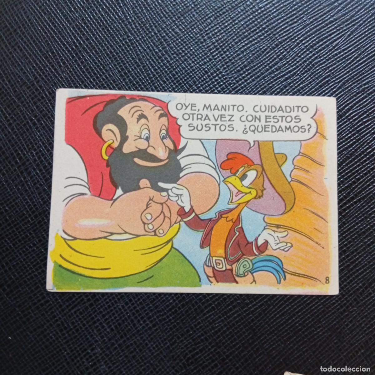 Sammeln alte Sammelbilder: 8 LOS TRES CABALLEROS Y STROMBOLI CHOCOLATES LLOVERAS DISNEY 1948 CROMO - SIN PEGAR - A214 PG460 B