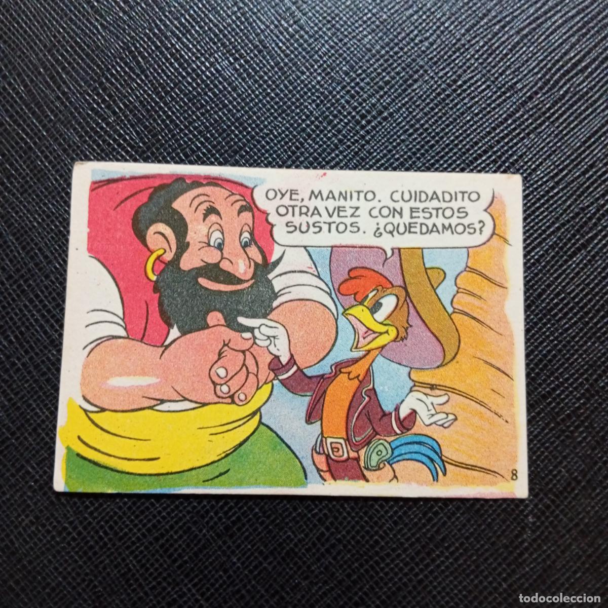 Sammeln alte Sammelbilder: 8 LOS TRES CABALLEROS Y STROMBOLI CHOCOLATES LLOVERAS DISNEY 1948 CROMO - SIN PEGAR - A214 PG469 B