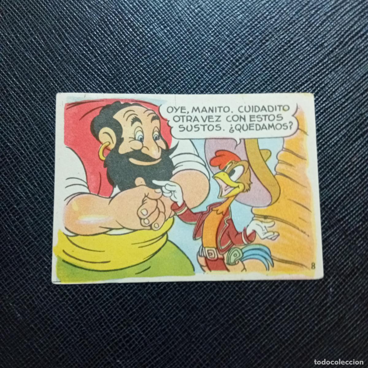 Sammeln alte Sammelbilder: 8 LOS TRES CABALLEROS Y STROMBOLI CHOCOLATES LLOVERAS DISNEY 1948 CROMO - SIN PEGAR - A214 PG478