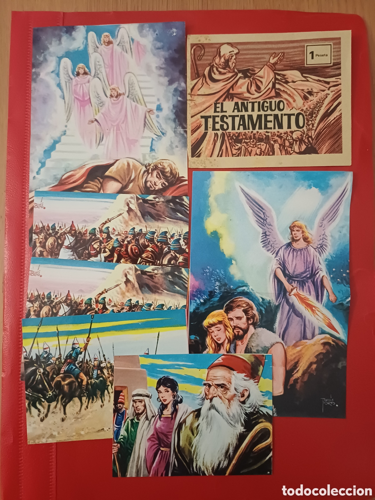 Coleccionismo cromos antiguos: Sobre cromos abierto mas 6 cromos El antiguo testamento, Ferma
