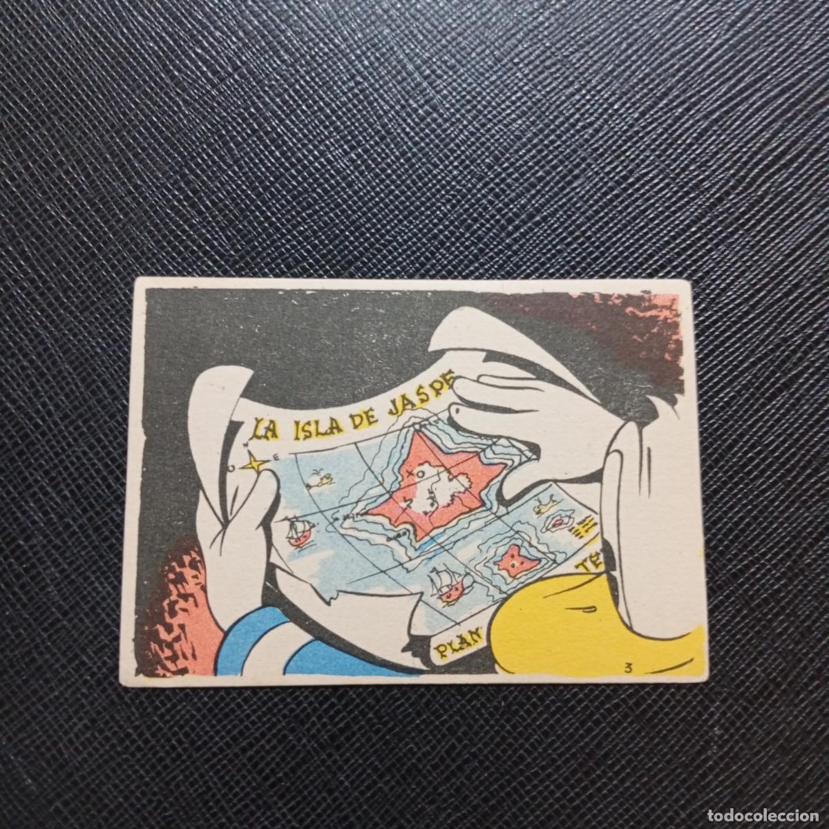 Coleccionismo cromos antiguos: 3 LA ISLA DE JASPE CHOCOLATES LLOVERAS DISNEY 1948 CROMO - SIN PEGAR - A214 PG298 B