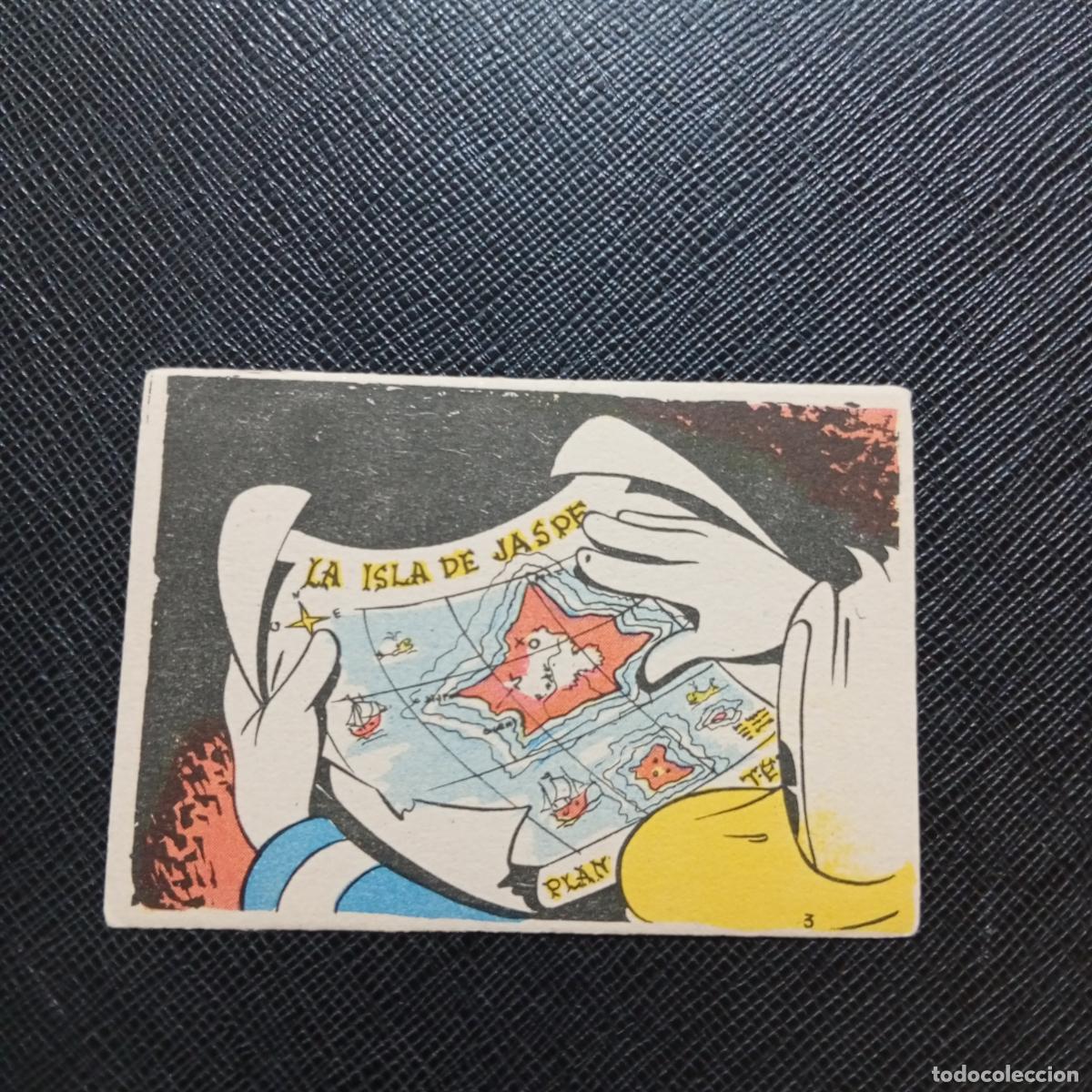 Coleccionismo cromos antiguos: 3 LA ISLA DE JASPE CHOCOLATES LLOVERAS DISNEY 1948 CROMO - SIN PEGAR - A214 PG316