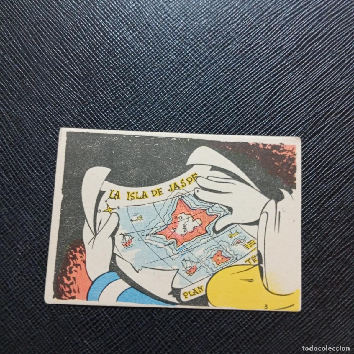 Coleccionismo cromos antiguos: 3 LA ISLA DE JASPE CHOCOLATES LLOVERAS DISNEY 1948 CROMO - SIN PEGAR - A214 PG334