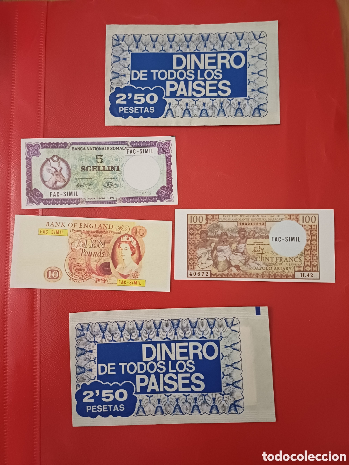 Coleccionismo cromos antiguos: 2 sobres cromos el dinero de todos los paises
