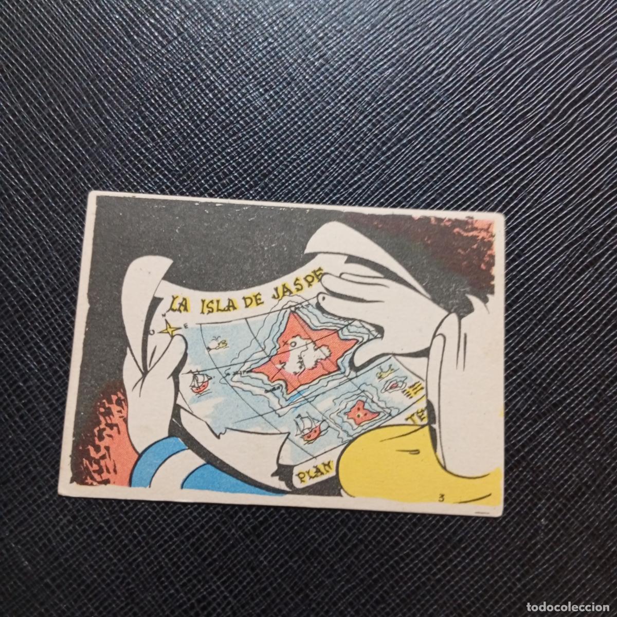 Coleccionismo cromos antiguos: 3 LA ISLA DE JASPE CHOCOLATES LLOVERAS DISNEY 1948 CROMO - SIN PEGAR - A214 PG343