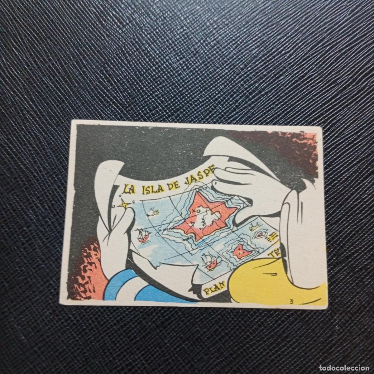 Coleccionismo cromos antiguos: 3 LA ISLA DE JASPE CHOCOLATES LLOVERAS DISNEY 1948 CROMO - SIN PEGAR - A214 PG352