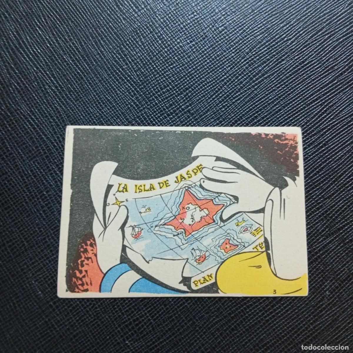 Coleccionismo cromos antiguos: 3 LA ISLA DE JASPE CHOCOLATES LLOVERAS DISNEY 1948 CROMO - SIN PEGAR - A214 PG370