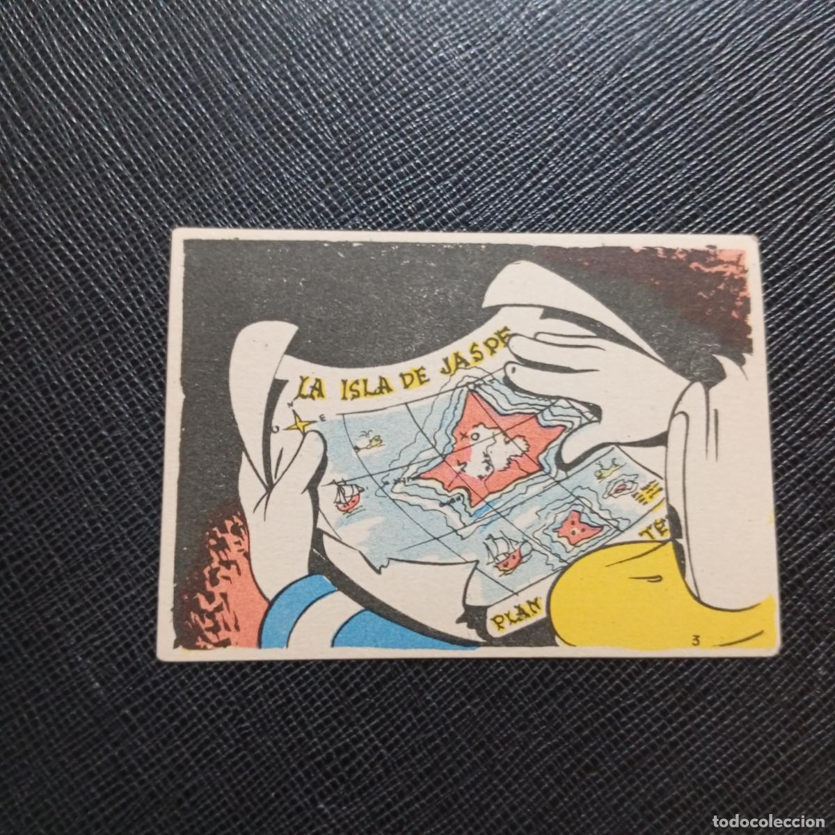 Coleccionismo cromos antiguos: 3 LA ISLA DE JASPE CHOCOLATES LLOVERAS DISNEY 1948 CROMO - SIN PEGAR - A214 PG379