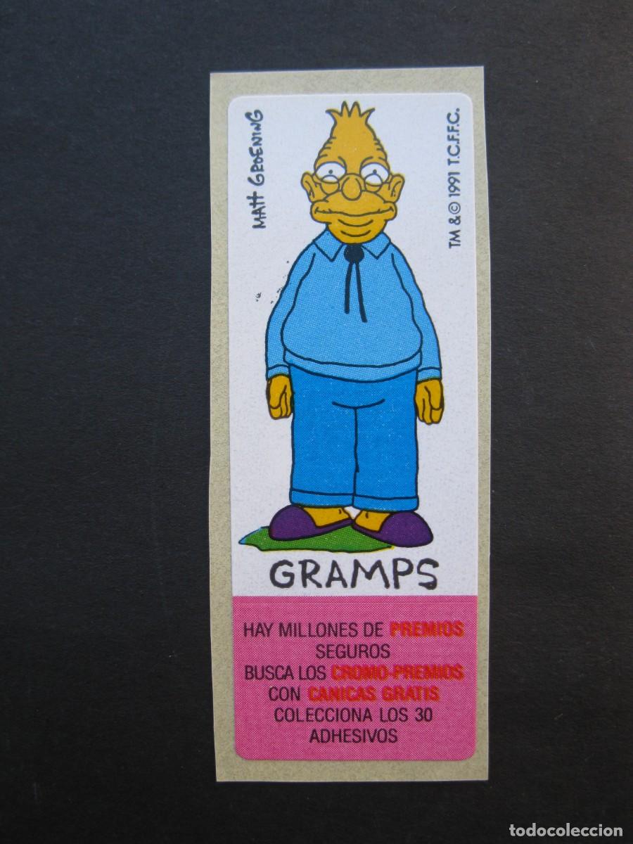 Coleccionismo cromos antiguos: CROMO - GRAMPS - CHICLES LOS SIMPSON - NUNCA PEGADO.